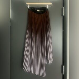 By Malene Birger Ombre Brown Lavender Pleated Midi Skirt EU 32 XXS /0 Preppy